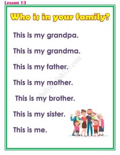 a poem with the words who is in your family?