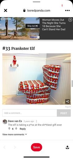 an image of a facebook page with the caption'3 pranker elf '