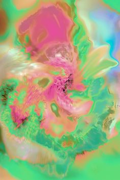 an abstract image of pink and green flowers