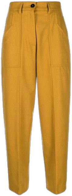 Tapered Trousers, Trousers, High Waisted, Yellow