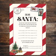 a santa letter to santa on a wooden background