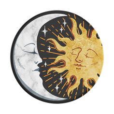 the sun and moon are painted on marble