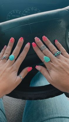 Boho Nails Almond Shape, Hot Pink And Checkered Nails, Preppy Western Nails, Western Checkered Nails, Juice Wrld Nails Acrylic, Hot Pink Checkered Nails, Western Punchy Nails Designs, Boho Western Nails Simple, Punchy Western Nails Acrylic