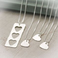 SALE Mother Daughter Grandmother Granddaughter Heart Sterling Silver #mothersdaygift #tracytayandesign #giftset #giftsforher Grandmother Granddaughter, Bff Jewelry, Sterling Silver Heart Necklace, Bff Necklaces, Birthday Jewelry, Jewelry Beautiful, Minimalist Gifts, Friend Necklaces, Silver Heart Necklace