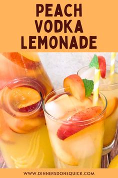 peach vodka lemonade is the perfect summer drink