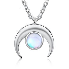 This Silver Moon Moonstone Necklaces For Women collection contains a sterling silver pendant with a half-moon-shaped symbol in the center. Nickel-free and lead-free this hypoallergenic pendant are very skin-friendly even for susceptible skin. The plating is non-allergic and safe for all environments and skin conditions. Our jewelry collections for all occasions are fashion-forward, trendsetting, and elegantly beautiful. Features: Metals Type: Copper Gender: Women Material: Metal Style: Classic Opal Moon Necklace, Moonstone Pendant Necklace, Rainbow Moonstone Necklace, Celestial Necklace, Moonstone Necklace, Silver Moon, Opal Stone, Moonstone Pendant, 925 Sterling Silver Chain