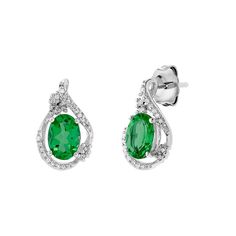 Fine Jewelry Oval Emerald Earrings, Formal Oval Diamond Earrings With Gemstones, Oval Pave Setting Earrings In Fine Jewelry, Oval Pave Set Fine Jewelry Earrings, Formal Jewelry With Pave Setting For May Birthstone, Oval Earrings With Pave Setting In Fine Jewelry Style, Elegant Diamond Earrings For May Birthstone, Fine Jewelry Oval Earrings With Pave Setting, Oval Fine Jewelry Earrings With Pave Setting