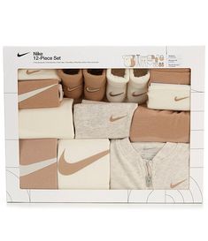 Nike Baby Newborn-6 Months Just Do It 12-Piece Layette Set | Dillard's Nike Baby Box, 2024 Baby Must Haves, Unique Baby Gifts For Boys, Newborn Stocking Stuffers, Baby Accessories Must Have, Newborn Girl Gifts, Baby Gift Ideas Unique, Baby Stuff Must Have