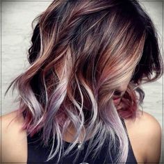 Women’s Hair Dye Ideas, Summer/fall Hair Color, Colorful Baylage, Brunette Hair With Blonde And Red Highlights, Pb J Hair Color, Hair Color Ideas Shoulder Length, Summer Color Hair Ideas, Fun Summer Hair Color For Brunettes, Hair Color Ideas Medium Length