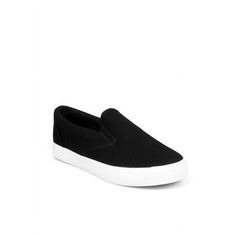 Pull on sneaker with stretchy side elastics for a comfortable fitting. A mini platform for just the perfect added height. Size: 10.  Color: Black.  Gender: female.  Age Group: adult. Slip Ons Outfit, Corporate Girl, Platform Slip Ons, Black Platform, Canvas Sneakers, Casual Shoes Women, Gender Female, Clothing And Shoes, Casual Shoes