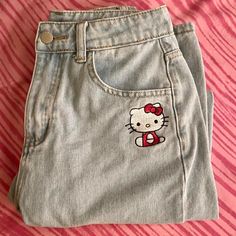 Sanrio Hello Kitty And Friends X Shein Collab Collection Jeans / Pants. New Without Tags. The Pants Are More Loose Fitting On Me Than I Liked Since I’m More Of A Skinny Jeans Person, And I Tried Washing Them To See If They Would Fit Better But It Didn’t. Size S (4). Cute High Waist Cotton Bottoms, Cute High-waist Denim Blue Jeans, Cute High-waist Cotton Bottoms, Cute High Waist Denim Blue Jeans, Cute Cotton Straight Leg Bottoms, Cute Straight Leg Cotton Bottoms, Cute Cotton Jeans With Pockets, Cute High Waist Cotton Pants, Cute Blue Pants With Pockets