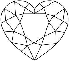 a heart shaped diamond coloring page