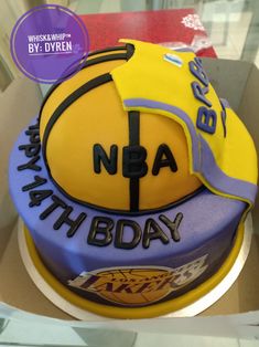 a birthday cake with a basketball on it