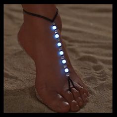 New Luminous Acrylic Beads Anklet - Perfect For Beach And Barefoot Wear Beaded Mittens, Women Anklets, Rice Bead, Beaded Anklets, Foot Jewelry, Anklet Jewelry, Toe Rings, Ankle Bracelets, Boutique Jewelry