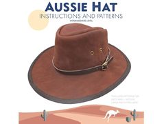 "The perfect pattern to create the popular Aussie style leather hat. Complete with patterns and instructions for sizes small, medium, large, and extra-large.              THESE ARE JUST THE PATTERNS AND THE INSTRUCTIONS FOR ASSEMBLY--NO TOOLS OR MATERIALS   You Will Need The Following Tools and Materials In Addition To The Pattern: 5-6 sq. feet of 4/5 oz. Leather (4) 3/16\" Eyelets 2 oz. Leather for Binding X-ACTO Knife or Leather Shears Contact Cement 3/16\" Hole Punch 3/16\" Eyelet Setter Wing Akubra Hat, Aussie Hat, Aussie Style, Leather Hat, Leather Hats, Hole Punch, Binding, Extra Large, Tools