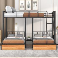 PRICES MAY VARY. 💤【Heavy Duty Triple Bunk Bed】The triple bunk bed is made of a stronger Metal & Wood frame, and the triple bunk bed surface has been treated with an excellent anti-rust coating technology. At the same time, this full over twin & twin bunk bed with stable structure so doesn't worry about it squeaking when used. Weight Capacity of Upper bed: 250 lbs, Lower bed: 350 lbs. 💤【Heavy Duty Triple Bunk Bed】 This full over twin & twin triple bunk bed frame Featuring full-length guardrail Triple Beds, Bunk Bed Metal, 3 Bunk Beds, Triple Bed, Bunk Bed With Drawers, Kids Single Beds, Triple Bunk Beds, Bed Metal, Triple Bunk Bed