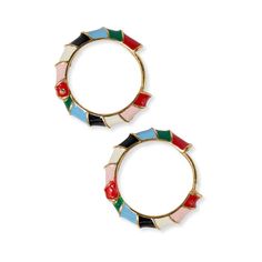 Pippa Twisted Colorblock Enamel Hoop Earrings Multi-Color Multi-Color – INK+ALLOY, LLC Luxury Small Hoop Enamel Jewelry, Enamel Hoops Earrings, Unisex Clothes, Color Ink, Jewelry Lookbook, Enamel Earrings, Unisex Jewelry, Color Stripes, Accessories Rings