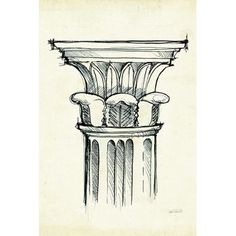 an ink drawing of a column