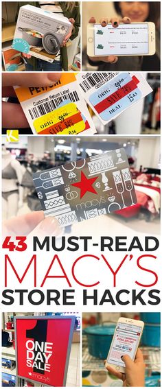 many different pictures with the words must read macy's store hacks on them