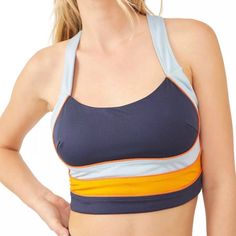 Free People In It To Win It Sports Bra, Size S, Nwt New With Tag. Navy Combo Bn39 Functional Orange Sports Bra For Training, Casual Orange Sports Bra For Gym, Orange Sports Bra For Yoga In Summer, Orange Athleisure Sports Bra For Yoga, Orange Nylon Sports Swimwear, Summer Yoga Sports Bra In Orange, Orange Stretch Athleisure Sports Bra, Orange Athleisure Sports Bra With Stretch, Orange Athleisure Stretch Sports Bra