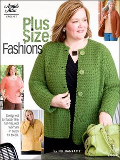 plus size crochet Vest Haken, Plus Size Fashions, Black Crochet Dress, Plus Size Patterns, Sweater Patterns, Crochet Jacket, Crochet Books, Crochet Patterns For Beginners, Plus Size Sweaters