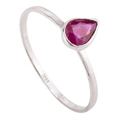 This is part of Chairish’s Fine Jewelry assortment.  Certified Dainty Pear Ruby Solitaire Ring in 18K Gold featuring natural ruby of 0.4 carats. The gorgeous handcrafted ring goes with every style. Ruby improves mental strength. Designed with pear cut ruby set in bezel setting with that makes it a perfect fit to wear it on your occasion or style it with any of your basic outfit to give it a glam. This is a perfect Handmade Jewelry, Bridal Shower Gift, Valentine Gift, Gift For Sister, Mother Daug Ruby Solitaire Ring, Ruby Set, Mother Daughter Gifts, July Birthstone Jewelry, Gold Gemstone Ring, Gift Valentine, Mental Strength, Gift For Sister, Jewelry Bridal