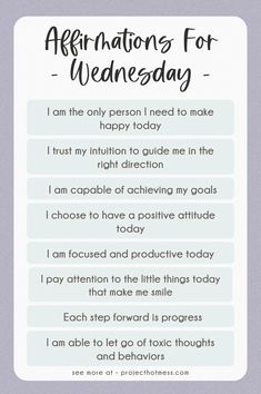 an affirmation for wednesday