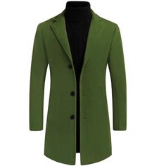 With concise lines, the lapel design, and the button closure, this coat is stylish and generous, showing the elegant charm of men. Put on this simple and fashionable coat to enhance your elegant image, which is a good choice for your wardrobe. Pair this with solid pants to build your smart look. Suitable for autumn and winter, daily and special occasions, such as weddings, parties, business meetings, leisure, travel, etc. Lapel Design, Men's Trench Coat, Trench Coat Men, Long Jacket, Clothing Size Chart, Slim Fit Men, Coat Fashion, Put On, Single Breasted