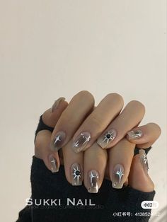 Nails Japanese, Nails Gel Nails, Custom Press On Nails, Punk Nails, Edgy Nails, Grunge Nails, Japanese Nails