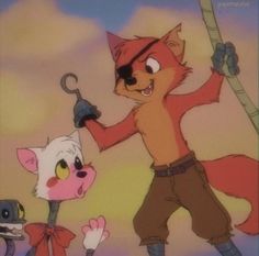 the fox and the hound are standing next to each other