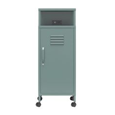 The Novogratz Cache Metal Locker-Style Rolling Cart is a versatile and multi-functional storage solution that combines style with practicality. Crafted from powder-coated steel, it boasts a retro locker design with ventilation--ideal for organizing your office, craft room, garage, laundry area, dorm room or vanity. Lock away valuables using the included keys and roll it effortlessly on locking casters. Plus, it features an integrated plug port and two USB-A ports for charging devices. Whether you need to store office supplies, secure personal items or create a compact workstation, the Cache Rolling Cart has you covered. Choose from a variety of colors to match your decor. Assembly is required upon delivery, but don't worry--it's straightforward, We recommend having two adults for the task. Garage Laundry Area, Craft Room Garage, Metal Storage Bins, Locker Designs, Garage Laundry, Bookcase Desk, Metal Lockers, Chest Coffee Table, Laundry Area