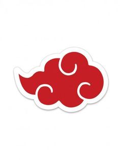 a red cloud sticker on a white background