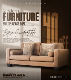 an advertisement for the modern furniture company, harvest gold's 10th anniversary