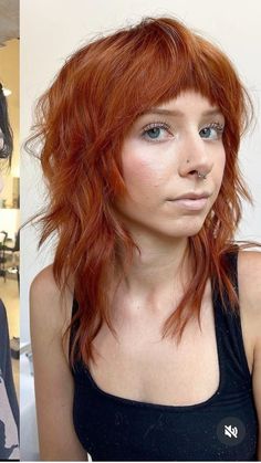 New Hair Look, Hair Color Underneath, Red Hair Inspo, Guest Hair, Punk Hair, Wolf Cut