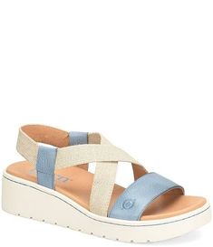 Born Kasady Leather Stretch Platform Wedge Sandals | Dillard's Beach Wedge Sandals With Ortholite Insole, Summer Textile Wedge Sandals With Removable Insole, Ortholite Insole Wedge Sandals For Beach, Textile Open Toe Wedge Sandals For Beach, Fabric Wedge Sandals With Cushioned Footbed And Round Toe, Fabric Wedge Heel Sandals With Cushioned Footbed, Summer Synthetic Wedge Sandals With Ortholite Insole, Comfortable Fabric Sandals For Vacation, Comfortable Fabric Sandals For Beach