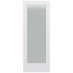 an image of a white door with frosted glass on the front and side panels