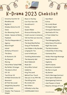 the k - drama checklist is filled with things to do