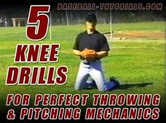 a baseball player holding a ball in his hands with the text 5 knee drills for perfect throwing and pitching mechanics