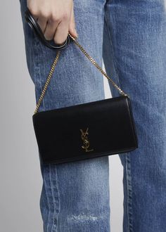 Saint Laurent YSL Monogram Phone Holder Shoulder Bag - Bergdorf Goodman Saint Laurent Phone Holder Bag, Ysl Chain Bag, Ysl Phone Holder Bag, Ysl Purse, Material Gworl, Ysl Handbags, Iphone Bag, Preppy Bags, Expensive Bag