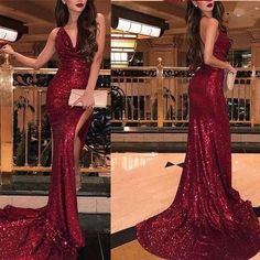 Backless Mermaid Prom Dresses, Burgundy Prom, Shiny Dresses, Burgundy Prom Dress, Sequin Prom Dresses, Backless Prom Dresses, Custom Size Dresses, Gown Prom, Prom Outfits