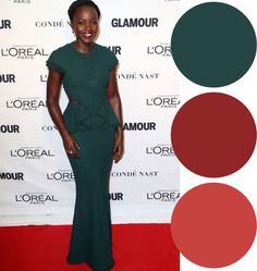 Lupita Nyong'o Winter Dark, Lupita Nyongo, Lupita Nyong'o, Winter Colors, Peplum Dress