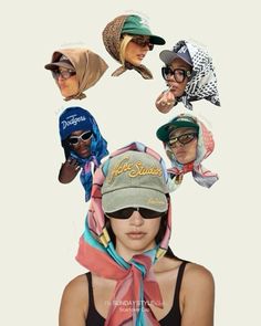 Scarf With Cap Style, Scarf And Cap Outfit, Baseball Cap And Scarf, Hailey Bieber Cap, Hailey Bieber Head Scarf, Hailey Bieber Scarf, Trending Styles 2024, Fashion Styling Aesthetic, Fashion Inspo 2024