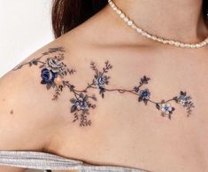 #vinetattoo#vintagetattoo#latattoo#tattoo#sanfranciscotattoo#shouldertattoo#lasvegastattoo#wildflowertattoo#tattoo#nyctattoo#flowertattoo#bluetattoo#colortattoo##tattoodesign Flower Vine Tattoos, Floral Back Tattoos, Torso Tattoos, Flower Wrist Tattoos, Time Tattoos, Elegant Tattoos, Pattern Tattoo