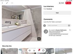 an image of a web page for bathroom remodeling