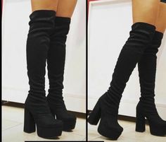 Casual Shoes Women Sneakers, Pretty Heels, Black Thigh High Boots, High Boots Outfit, Black High Heel Boots, Knee High Heels, Shoes Outfit Fashion, Cute Nike Shoes, Wardrobe Tips