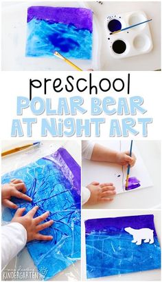 an art project for kids to do with the polar bear at night time, and then make