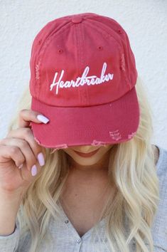 Heartbreaker Embroidered Hat 100% cotton twillSix panel, low profile, unconstructed crownPre-curved bill has four rows of stitching Cowboy Crochet, Hat Size Chart, Straw Handbags, Embroidered Hat, Chic Shop, Embroidered Hats, Casual Hat, Crafts Ideas, Hat Shop