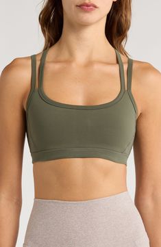 Summon powerful energy in this strappy sports bra finished with a breathable mesh back. Adjustable straps Partially lined 75% polyester, 25% elastane Machine wash, tumble dry Imported Powerful Energy, Strappy Sports Bras, Beyond Yoga, Adjustable Straps, Sports Bra, Outfit Inspirations, Nordstrom, Mesh, Yoga