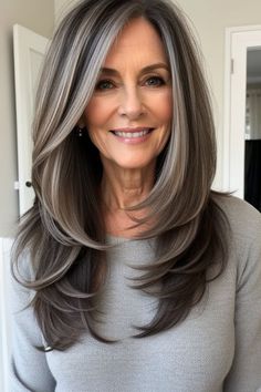 29+ Long Hairstyles for Older Women Over 50 1 Blond Cenușiu, Long Hair Older Women, Grey Hair Transformation, Hairstyles For Older Women, Haircuts For Medium Length Hair, Hair Mistakes, Silver Hair Color, Blending Gray Hair, Long Gray Hair