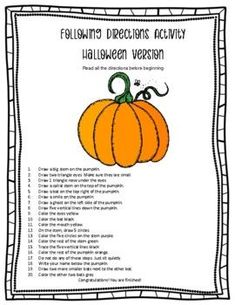 an orange pumpkin reading activity for halloween